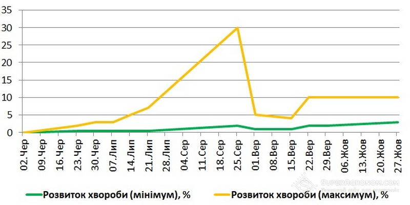 Біла гниль соняшнику: динаміка розвитку, пік і діючі речовини в сезоні 2022 фото 3 LNZ Group